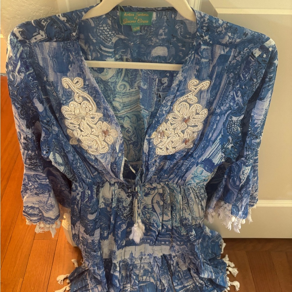Blue and White Bohemian Dress